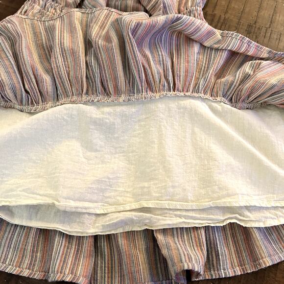 Saints + Secrets Anthea tie Front Layered Frill linen Dress Size S - Picture 6 of 9